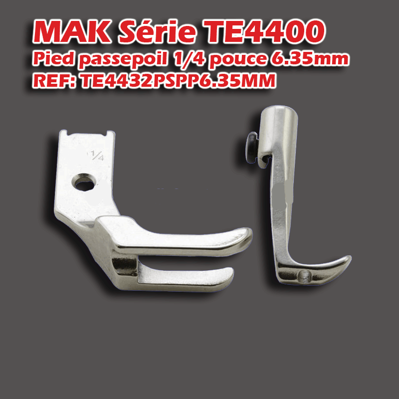 Single Piping foot 1/4 in - 6mm for TE4400 series