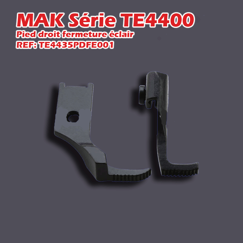 Right toe zipper foot for TE4400 series